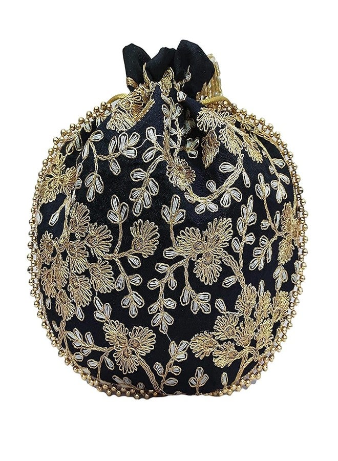 ATHZ Potli bag Baby Pink and Black Matka Designer Potli handbags for Women and Girls wedding party - Image 2